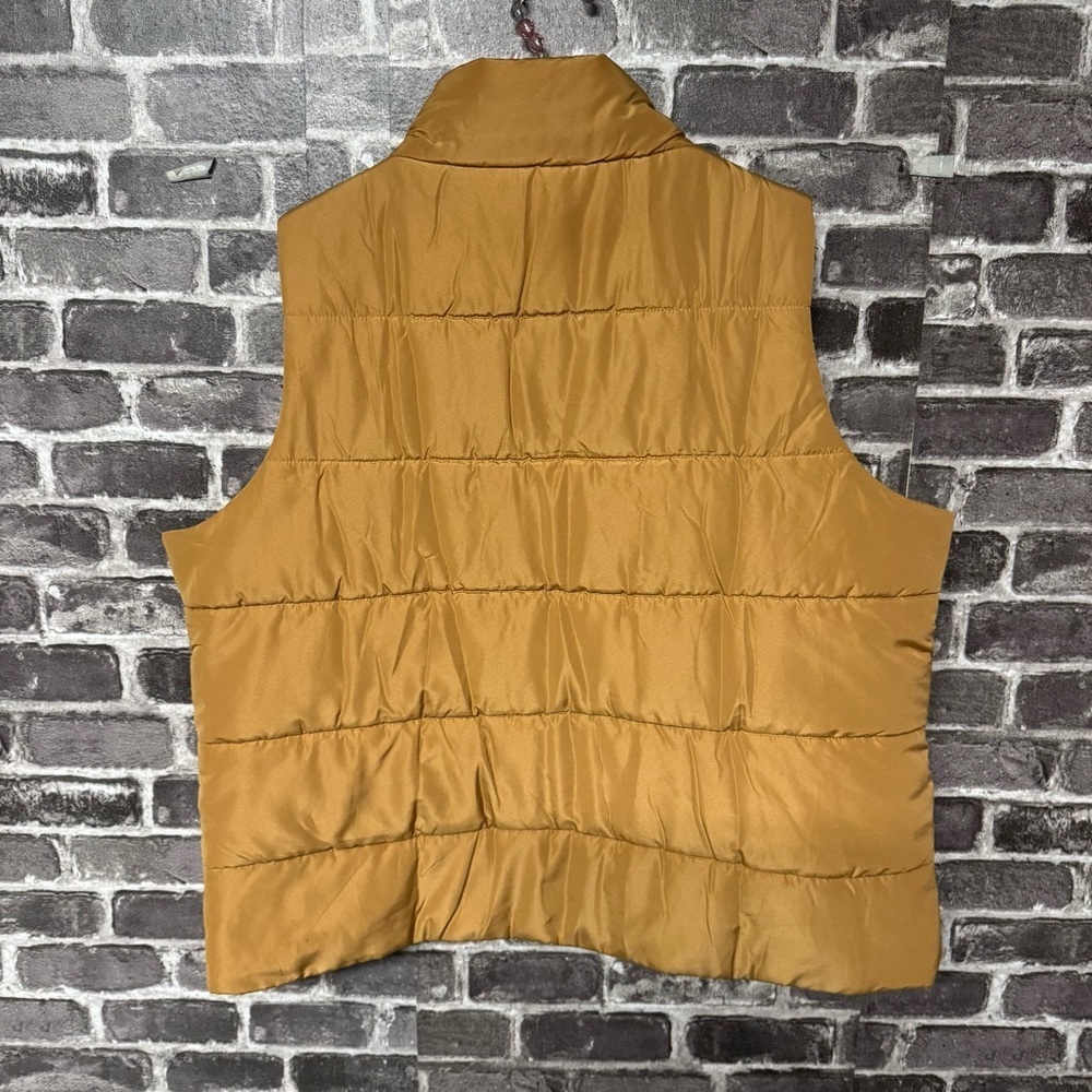 Mud Pie puffer vest Tan light brown snap buttons pockets - Picture 8 of 8